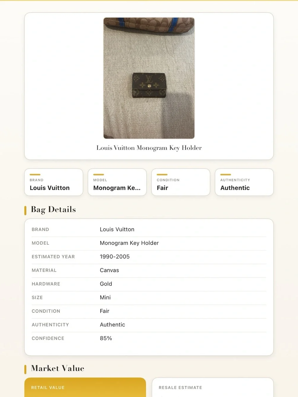 Louis Vuitton Brown Monogram Snap Card Holder